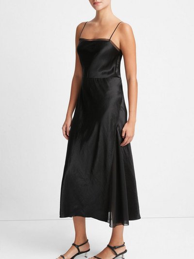 Vince Women's Sheer Panelled Midi Square Neckline Sleeveless Slip Dress product