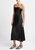 Women's Sheer Panelled Midi Square Neckline Sleeveless Slip Dress - Black