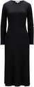 Women's Solid Black Ribbed Knit Sweater Dress