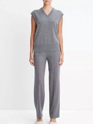 Women'S Wool And Cashmere V-Neck Vest - Heather Flint