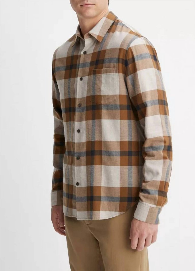 Yorkshire Plaid Shirt In Slate Brown/Nightshade