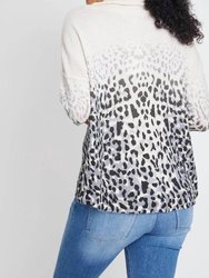 Faded Leopard Cowl Neck Sweater