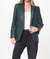 Faux Leather Blazer - Forest Green