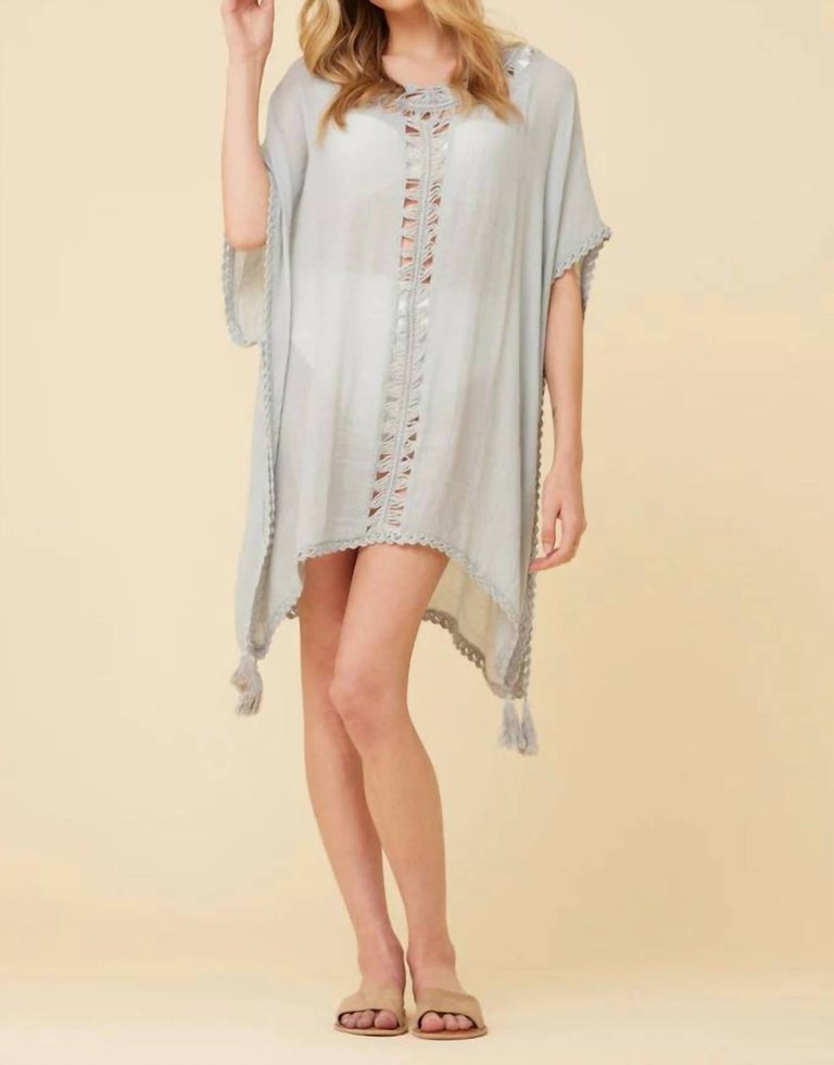 "Vacation" Coverup Dress - Dusty Blue