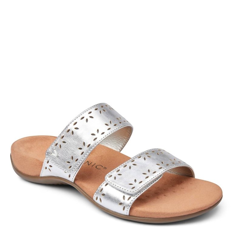 Randi Slide Sandal - Medium Width In Silver Metallic - Silver Metallic