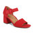 Women's Chardonnay Hook And Loop Pump Sandal In Red Suede Leather - Red Suede Leather