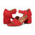 Women's Chardonnay Hook And Loop Pump Sandal In Red Suede Leather