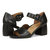 Women's Chardonnay Hook And Loop Pump Sandals In Black Leather