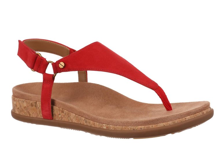 Women's Kirra Toe Post Walking Sandal In Red - Red