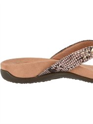 Women's Lucia Snake Thong Sandal In Camelia - Camelia