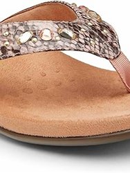 Women's Lucia Snake Thong Sandal In Camelia