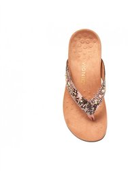 Women's Lucia Snake Thong Sandal In Camelia