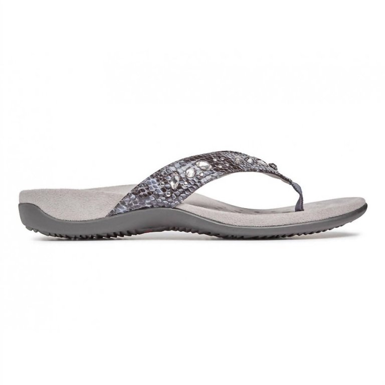 Women's Lucia Snake Thong Sandal - Slate Grey