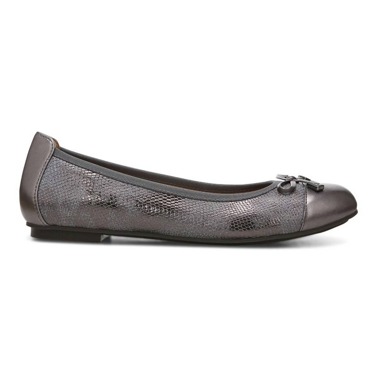 Women's Minna Ballet Flats In Pewter Metallic - Pewter Metallic