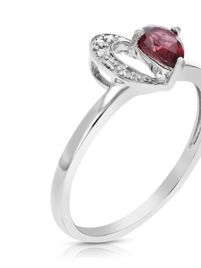 Vir Jewels 0.30 Cttw Garnet Ring .925 Sterling Silver With Rhodium Pear Shape 6x4 mm - 7 mm product