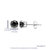 0.50 cttw Black Diamond Stud Earrings .925 Sterling Silver Round With Push Backs