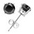 0.50 cttw Black Diamond Stud Earrings .925 Sterling Silver Round With Push Backs - Silver