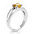 0.60 Cttw Citrine Ring .925 Sterling Silver With Rhodium Solitaire Round 6 mm - Silver