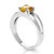 0.60 Cttw Citrine Ring .925 Sterling Silver With Rhodium Solitaire Round 6 mm