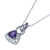 0.60 Cttw Pendant Necklace, Purple Amethyst Trillion Shape Pendant Necklace For Women In 18 Inch Chain, Prong Setting - 0.5" L x 0.33" W