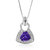 0.60 Cttw Pendant Necklace, Purple Amethyst Trillion Shape Pendant Necklace For Women In 18 Inch Chain, Prong Setting - 0.5" L x 0.33" W - Silver