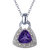 0.60 Cttw Pendant Necklace, Purple Amethyst Trillion Shape Pendant Necklace For Women In 18 Inch Chain, Prong Setting - 0.5" L x 0.33" W