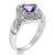 0.60 Cttw Purple Amethyst Ring .925 Sterling Silver With Rhodium Princess 5 mm - Silver