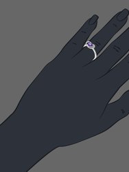 0.70 Cttw Heart Purple Amethyst Ring .925 Sterling Silver With Rhodium 6 mm