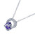 0.70 Cttw Pendant Necklace, Purple Amethyst Heart Pendant Necklace For Women In 18 Inch Chain, Prong Setting - 0.43" L x 0.33" W