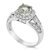 0.80 Cttw Green Amethyst Ring .925 Sterling Silver With Rhodium Halo Round 7 mm