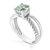 0.80 Cttw Green Amethyst Ring .925 Sterling Silver With Rhodium Round Shape 8 mm