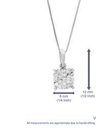 1/10 Cttw Diamond Pendant Necklace For Women, Lab Grown Diamond Pendant Necklace In .925 Sterling Silver With Chain
