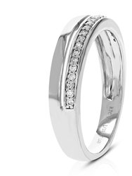 1/10 cttw Round Lab Grown Diamond Wedding Band 925 Sterling Silver Prong Set