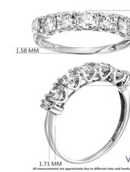 1/2 Cttw 5 Stone Diamond Ring Engagement Bridal In 14K White Gold Round Prong