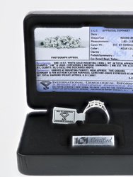 1/2 cttw Certified 3 Stone Diamond Engagement Ring 14K White Gold SI2-I1