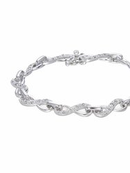 1/2 cttw Diamond Tennis Bracelet .925 Sterling Silver With Rhodium Infinity - Silver