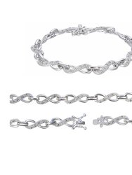 1/2 cttw Diamond Tennis Bracelet .925 Sterling Silver With Rhodium Infinity