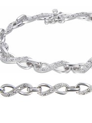 1/2 cttw Diamond Tennis Bracelet .925 Sterling Silver With Rhodium Infinity