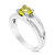 1/2 Cttw Lemon Quartz Ring .925 Sterling Silver With Rhodium Round Shape 6 mm