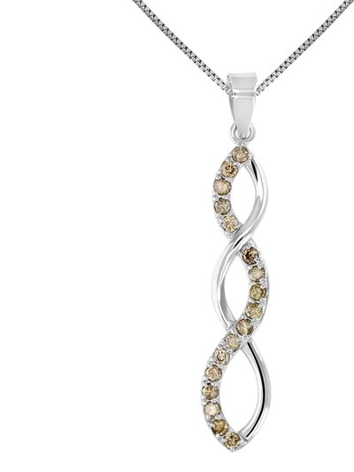 Vir Jewels 1/2 cttw Pendant Necklace, Champagne Diamond Pendant Necklace For Women In .925 Sterling Silver with Rhodium, 18" Chain, Prong Setting product