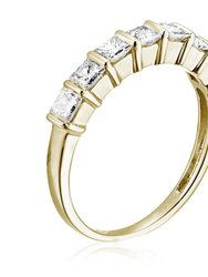 1/2 cttw Princess Cut Diamond Wedding Band For Women In 14K Yellow Gold Channel Set Ring