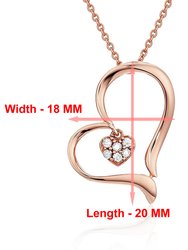 1/20 Cttw Diamond Heart Pendant Necklace 14K Rose Gold With 18" Chain