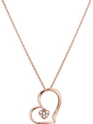 1/20 Cttw Diamond Heart Pendant Necklace 14K Rose Gold With 18" Chain - 14k Rose Gold