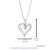 1/20 Cttw Diamond Pendant Necklace For Women, Lab Grown Diamond Heart Pendant Necklace - Height: 1", Width: 1/5"