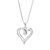1/20 Cttw Diamond Pendant Necklace For Women, Lab Grown Diamond Heart Pendant Necklace - Height: 1", Width: 1/5" - Silver