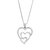 1/20 Cttw Diamond Pendant Necklace For Women, Lab Grown Diamond Heart Pendant Necklace - Length: 22 MM, Width: 18 MM - Silver