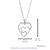 1/20 Cttw Diamond Pendant Necklace For Women, Lab Grown Diamond Heart Pendant Necklace - Length: 22 MM, Width: 18 MM