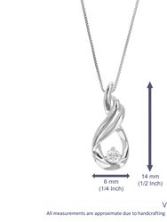 1/20 Cttw Diamond Pendant Necklace For Women, Lab Grown Diamond Solitaire Pendant Necklace In .925 Sterling Silver With Chain, Size 3/4 Inch