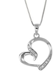 1/20 Cttw Heart Shape Diamond Pendant Necklace 14K White Gold With 18" Chain