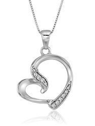 1/20 Cttw Heart Shape Diamond Pendant Necklace 14K White Gold With 18" Chain - 14k White Gold